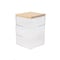 Martha Stewart Brody Clear Plastic Storage Organizer Bins W/Light Natural Paulownia Wood Lid, Small, 3.75x3in, 3PK BE-PB4517-3WD-CL-NT-MS - alternate 4